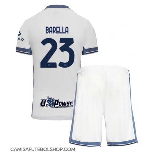 Camisa de time de futebol Inter Milan Nicolo Barella #23 Replicas 2º Equipamento Infantil 2024-25 Manga Curta (+ Calças curtas)